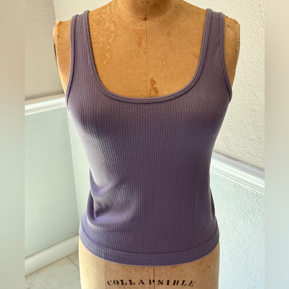a new day Lavender Ribbed Tank Top